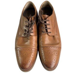 Bacco Bucci Studio Men’s Size 10 Brown Leather Casual Oxford Dress Shoes Italy